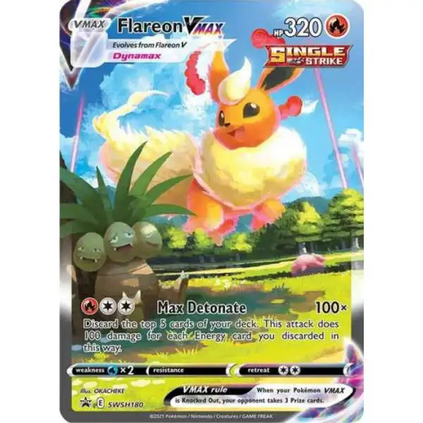 Pokemon Trading Card Game Sword & Shield Promo Flareon VMAX SWSH180 [Oversized]