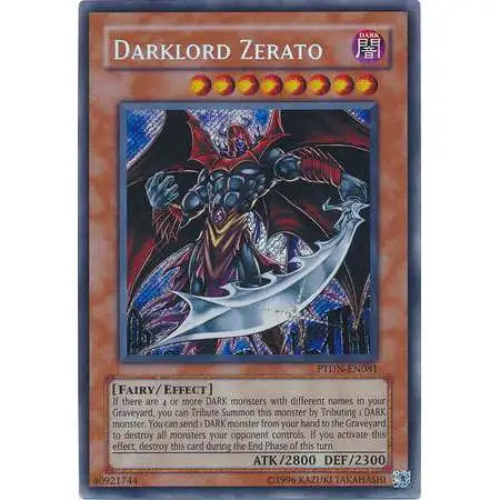 YuGiOh GX Trading Card Game Phantom Darkness Secret Rare Darklord Zerato PTDN-EN081