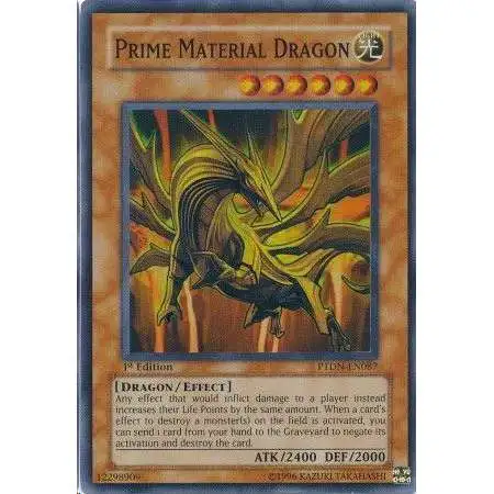 YuGiOh GX Trading Card Game Phantom Darkness Super Rare Prime Material Dragon PTDN-EN087