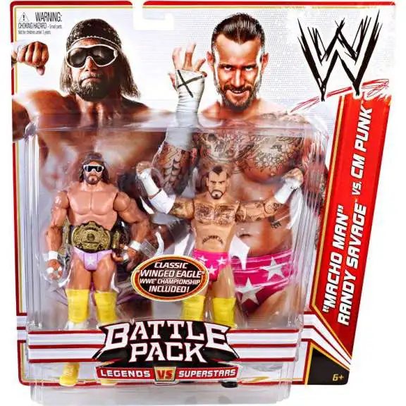 WWE Wrestling Battle Pack Series 14 Macho Man Randy Savage vs. CM Punk Action Figure 2-Pack