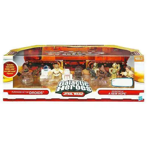 Star Wars A New Hope Galactic Heroes Cinema Scenes Purchase of the Droids Exclusive Mini Figure Set
