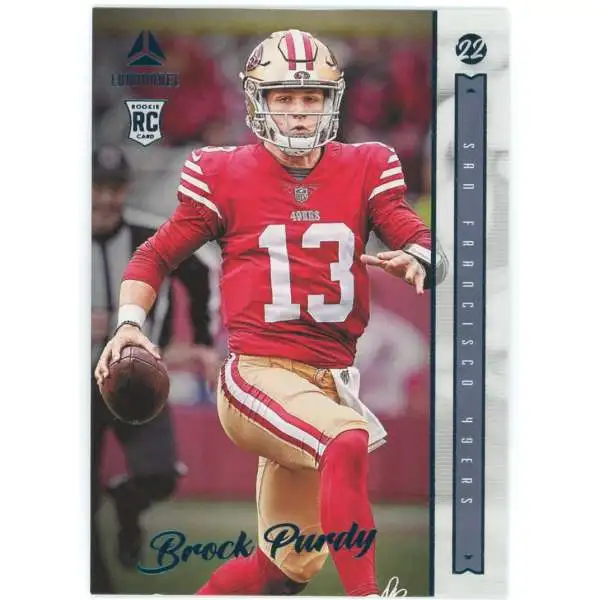 NFL San Francisco 49ers 2022 Panini Chronicles Luminance Teal Brock Purdy #213 [Rookie]