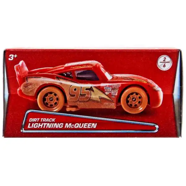 Disney / Pixar Cars Puzzle Box Series 1 Dirt Track Lightning McQueen Diecast Car #2/6