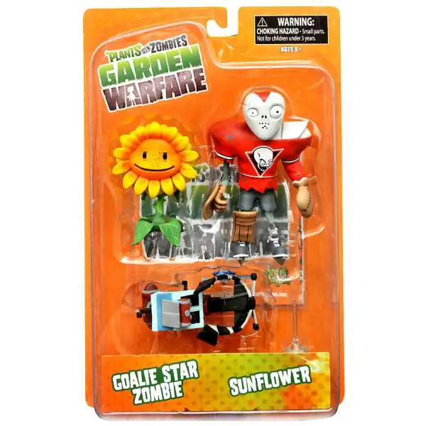 Plants vs. Zombies Garden Warfare Series 2 Goalie Star Zombie & Sunflower Action Figure 2-Pack