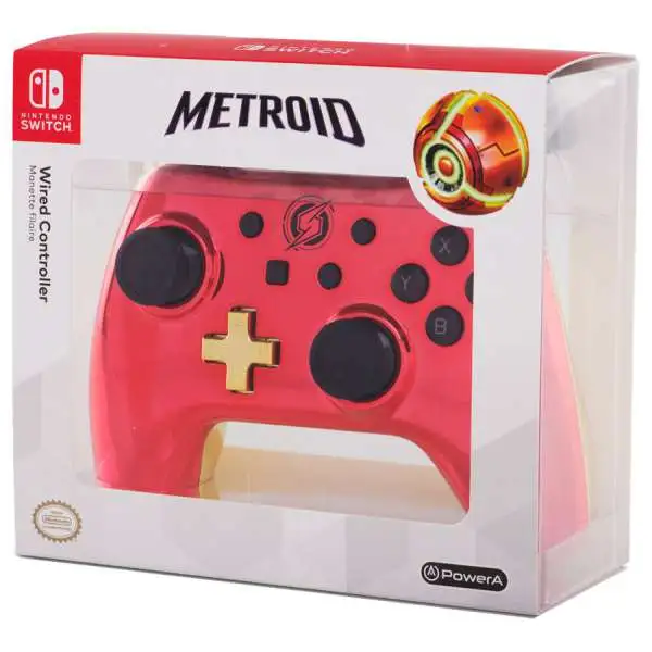Nintendo Switch Metroid Chrome Samus Video Game Controller [Red & GOld]