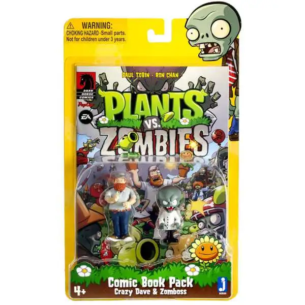 Plants vs. Zombies Comic Book Pack Crazy Dave & Zomboss Action Figure 2-Pack