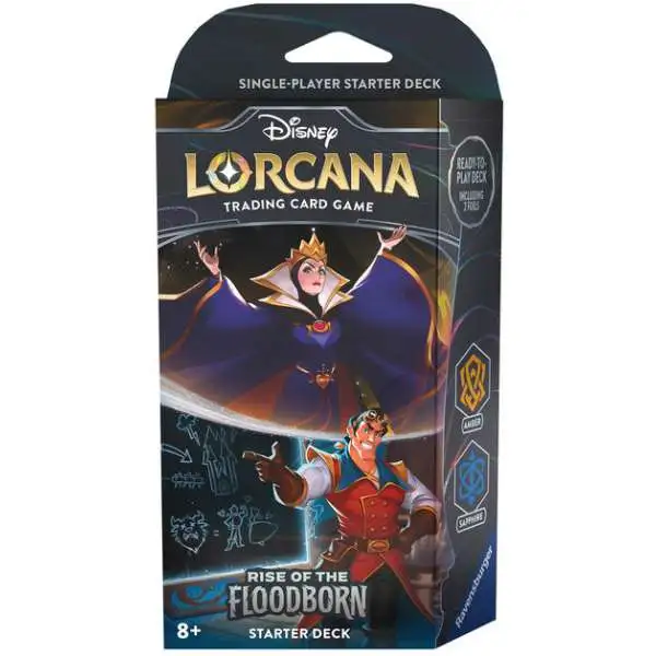 Disney Lorcana Trading Card Game Rise of the Floodborn Amber & Sapphire Starter Deck [60 Cards]