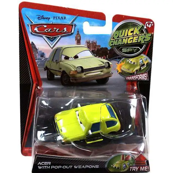 Disney / Pixar Cars Quick Changers Spy Acer with Pop-Out Weapons Diecast Car
