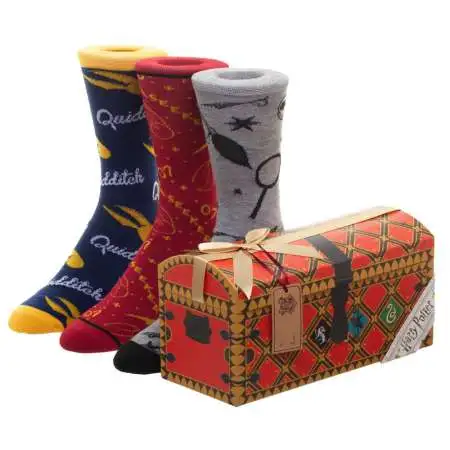 Harry Potter Quidditch Trunk Crew Socks 3-Pack