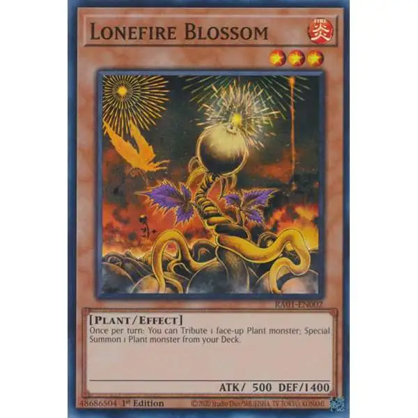 YuGiOh Trading Card Game 25th Anniversary Rarity Collection Prismatic Ultimate Rare Lonefire Blossom RA01-EN002