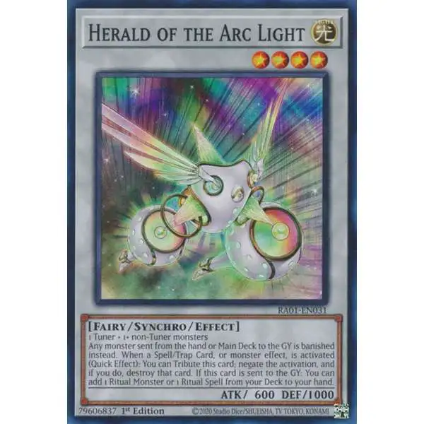 YuGiOh Trading Card Game 25th Anniversary Rarity Collection Secret Rare Herald of the Arc Light RA01-EN031