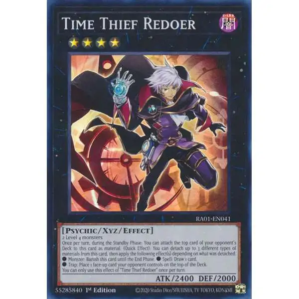 YuGiOh Trading Card Game 25th Anniversary Rarity Collection Super Rare Time Thief Redoer RA01-EN041