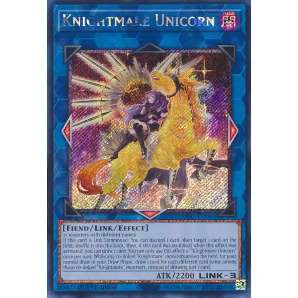YuGiOh Trading Card Game 25th Anniversary Rarity Collection Platinum Secret Rare Knightmare Unicorn RA01-EN043 [Alternate Art]