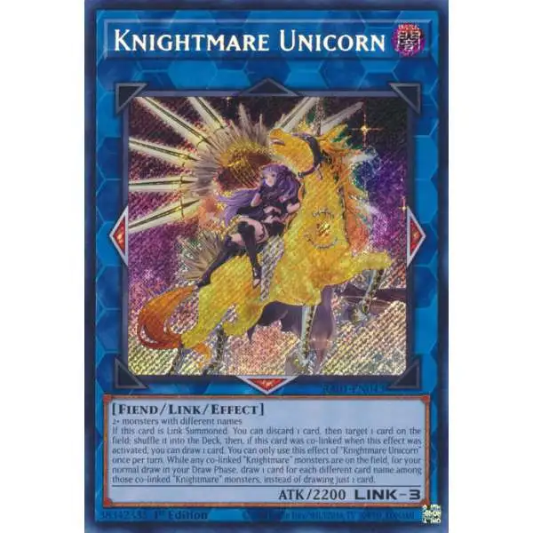 YuGiOh Trading Card Game 25th Anniversary Rarity Collection Secret Rare Knightmare Unicorn RA01-EN043 [Alternate Art]