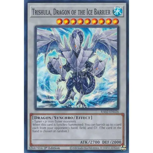 trishula yugioh card Yu-Gi-Oh! - Trishula, Dragon of The Ice Barrier (HA04-EN060) - Hidden Arsenal 4: Trishulas Triumph - Unlimited Edition WATER Dragon/Synchro/Effect Monster Level Nekroz of Trishula - Yu-Gi-Oh!