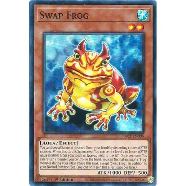 YuGiOh Trading Card Game Quarter Century Bonanza Secret Rare Swap Frog RA03-EN005