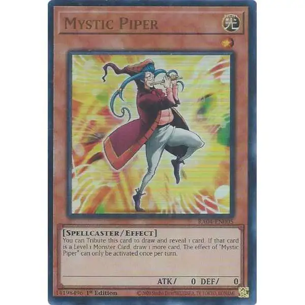 YuGiOh Trading Card Game Quarter Century Stampede Ultra Rare Mystic Piper RA04-EN005