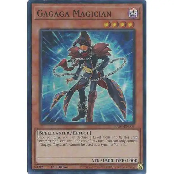 YuGiOh Trading Card Game Quarter Century Stampede Platinum Secret Rare Gagaga Magician RA04-EN007