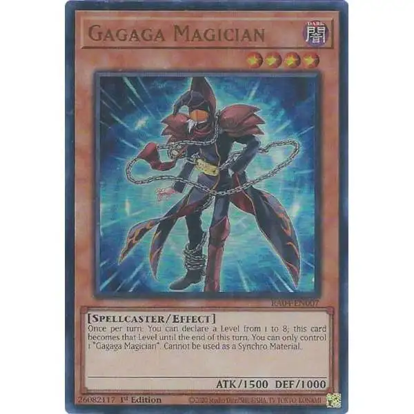 YuGiOh Trading Card Game Quarter Century Stampede Ultra Rare Gagaga Magician RA04-EN007