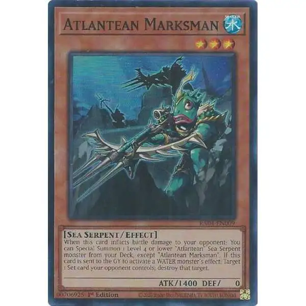 YuGiOh Trading Card Game Quarter Century Stampede Ultimate Rare Atlantean Marksman RA04-EN009