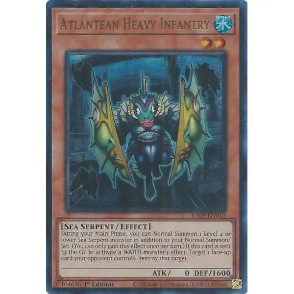 YuGiOh Trading Card Game Quarter Century Stampede Ultra Rare Atlantean Heavy Infantry RA04-EN010