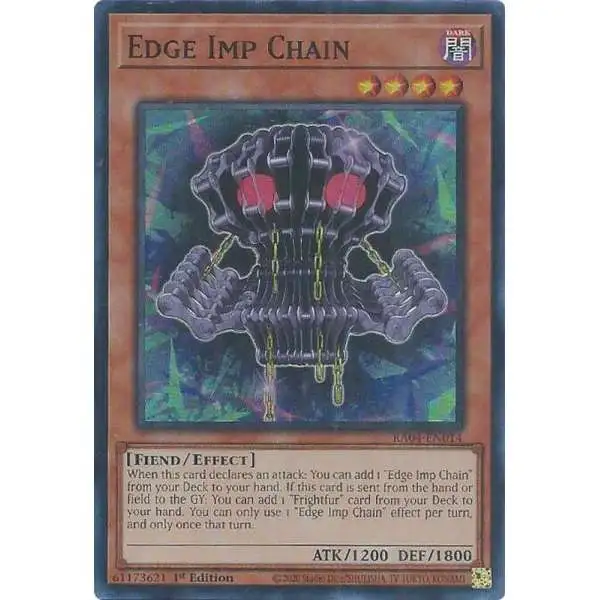 YuGiOh Trading Card Game Quarter Century Stampede Super Rare Edge Imp Chain RA04-EN014