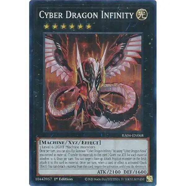 YuGiOh Trading Card Game Quarter Century Stampede Quarter Century Secret Rare Cyber Dragon Infinity RA04-EN068