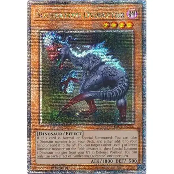 YuGiOh Trading Card Game Quarter Century Stampede Quarter Century Secret Rare Souleating Oviraptor RA04-EN288