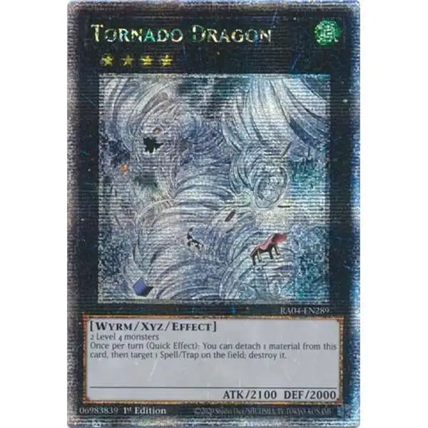 YuGiOh Trading Card Game Quarter Century Stampede Quarter Century Secret Rare Tornado Dragon RA04-EN289