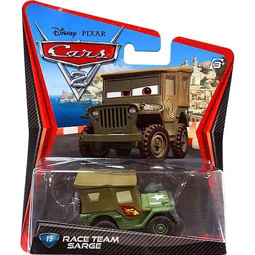 Disney / Pixar Cars Cars 2 Main Series Race Team Sarge Diecast Car [Damaged Package]