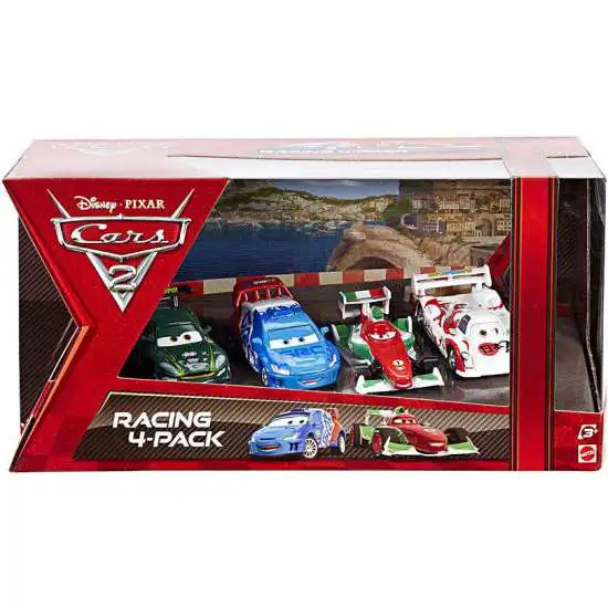 Disney / Pixar Cars Cars 2 Racing 4-Pack Gearsley, Caroule, Bernoulli & Todoroki Exclusive Diecast Car Set [Damaged Package]