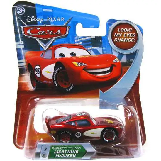 Disney / Pixar Cars Lenticular Eyes Series 2 Radiator Springs Lightning McQueen Diecast Car [Damaged Package]