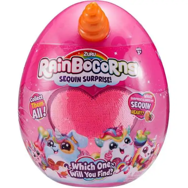 Rainbocorns Surprise Mystery Egg Plush [RANDOM Color Plush, Sequins & Animal!]