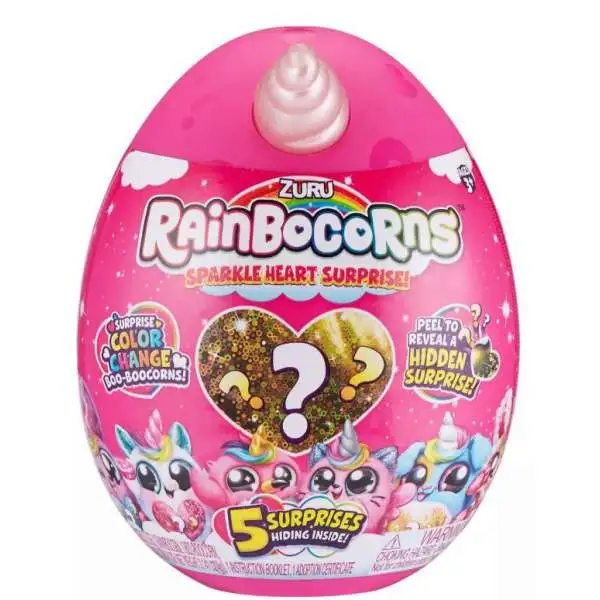 Rainbocorns Series 1 Sparkle Heart Surprise Mystery Slow Rise Plush [1 RANDOM Color!]
