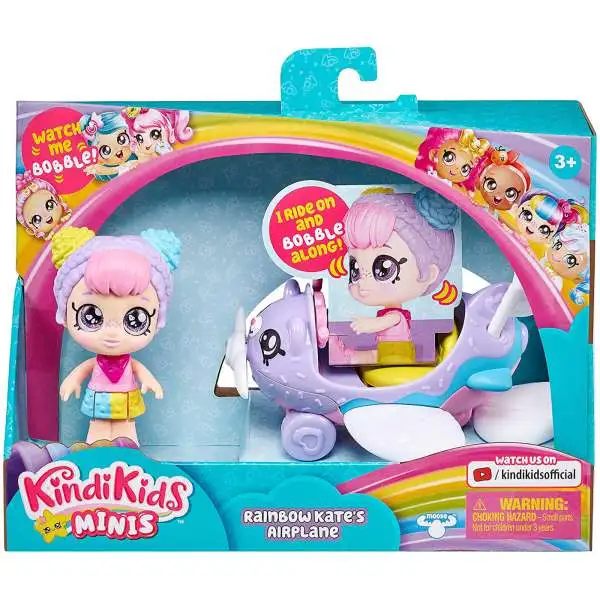 Kindi Kids MINIS Rainbow Kate & Airplane Doll