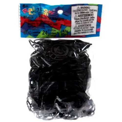 Rainbow Loom Black Rubber Bands Refill Pack RL13 [600 Count]