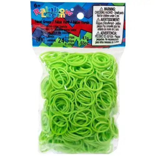 Rainbow Loom Neon Green Rubber Bands Refill Pack RL11 [600 Count]