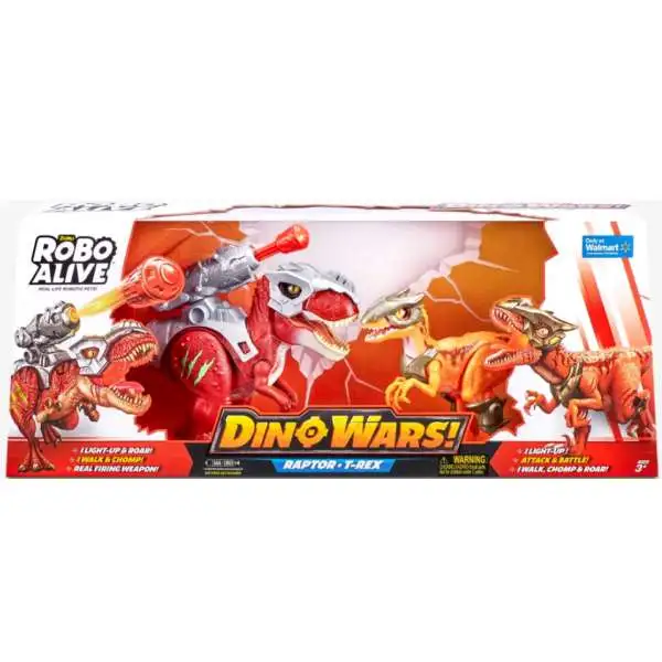 Robo Alive Dino Wars Raptor & T-Rex Robotic Pet Figure 2-Pack