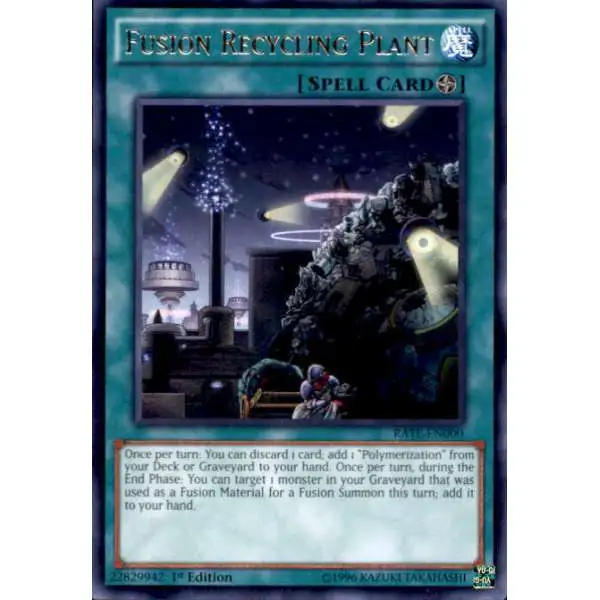 YuGiOh Raging Tempest Rare Fusion Recycling Plant RATE-EN000