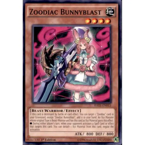 YuGiOh Raging Tempest Common Zoodiac Bunnyblast RATE-EN015