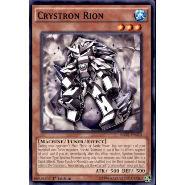 YuGiOh Raging Tempest Common Crystron Rion RATE-EN020