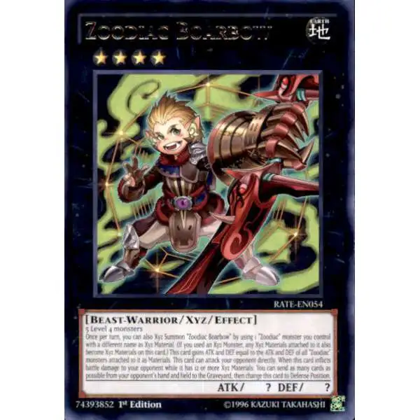 YuGiOh Raging Tempest Rare Zoodiac Boarbow RATE-EN054