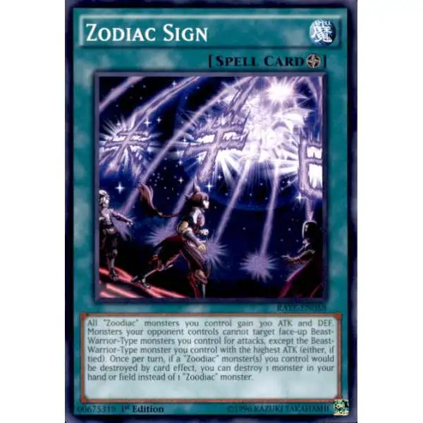 YuGiOh Raging Tempest Common Zodiac Sign RATE-EN058