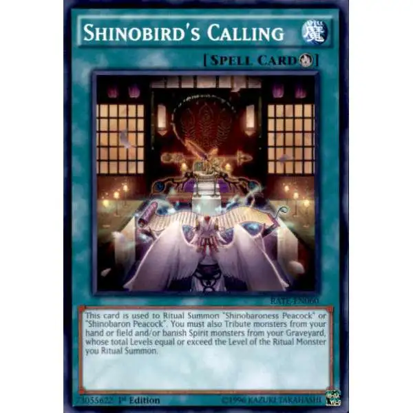 YuGiOh Raging Tempest Common Shinobird's Calling RATE-EN060