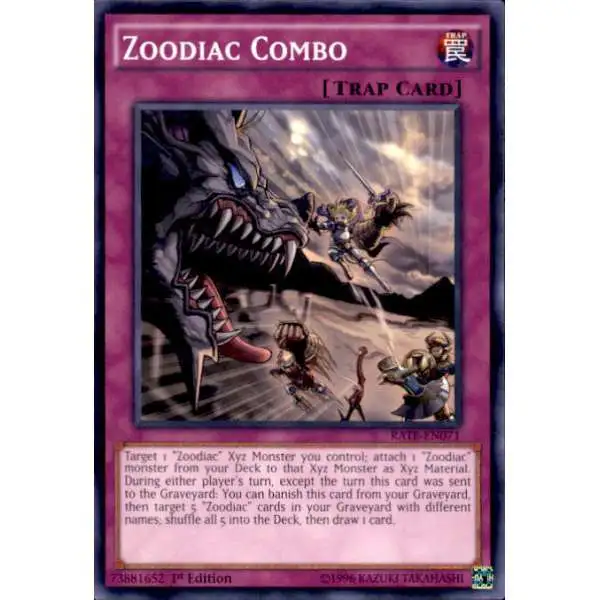 YuGiOh Raging Tempest Common Zoodiac Combo RATE-EN071