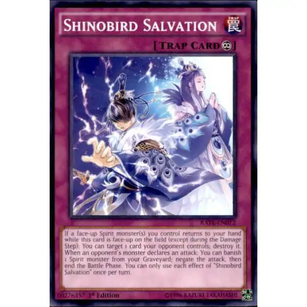 YuGiOh Raging Tempest Common Shinobird Salvation RATE-EN072