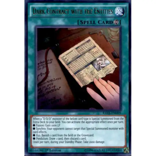 YuGiOh Raging Tempest Ultra Rare Dark Contract with the Entities RATE-EN099