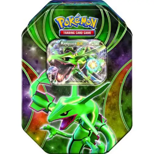 Pokemon 2015 Power Beyond Rayquaza-EX Tin Set [4 Booster Packs, Foil Promo Card & More]