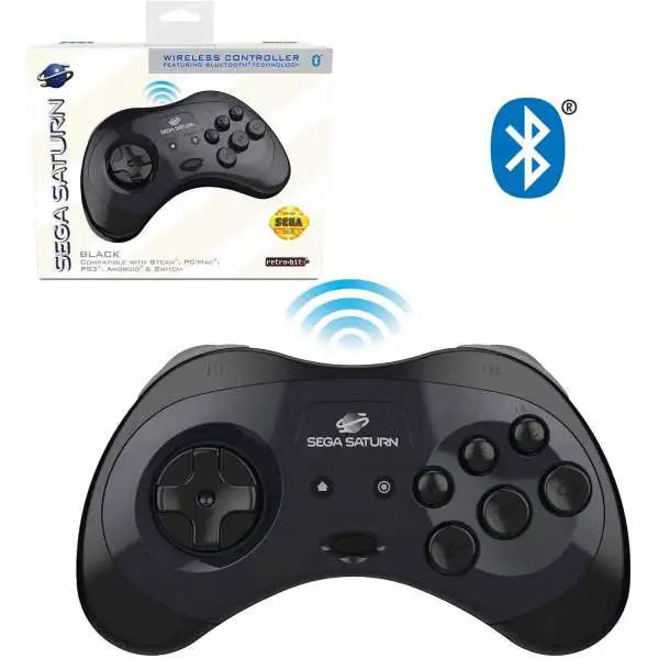Sega Genesis Sega Saturn 8-Button w/ Bluetooth Wireless Controller [Black]