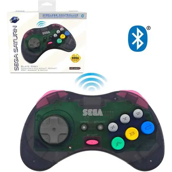 Sega Genesis Sega Saturn 8-Button w/ Bluetooth Wireless Controller [Slate Grey]